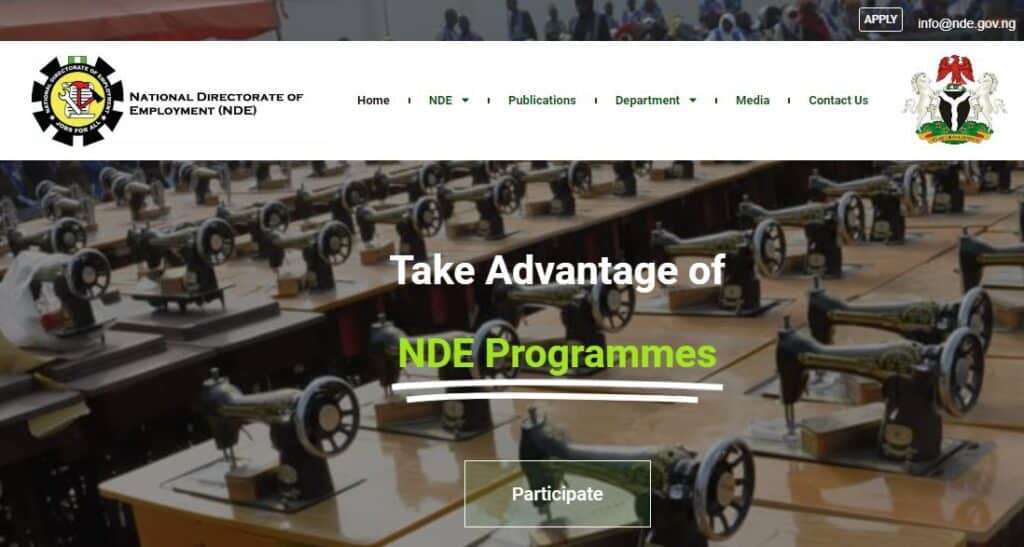 NDE Loan homepage